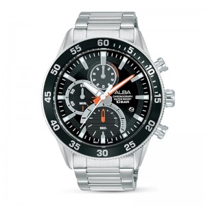 Alba AM3895X1 Silver Black Chronograph